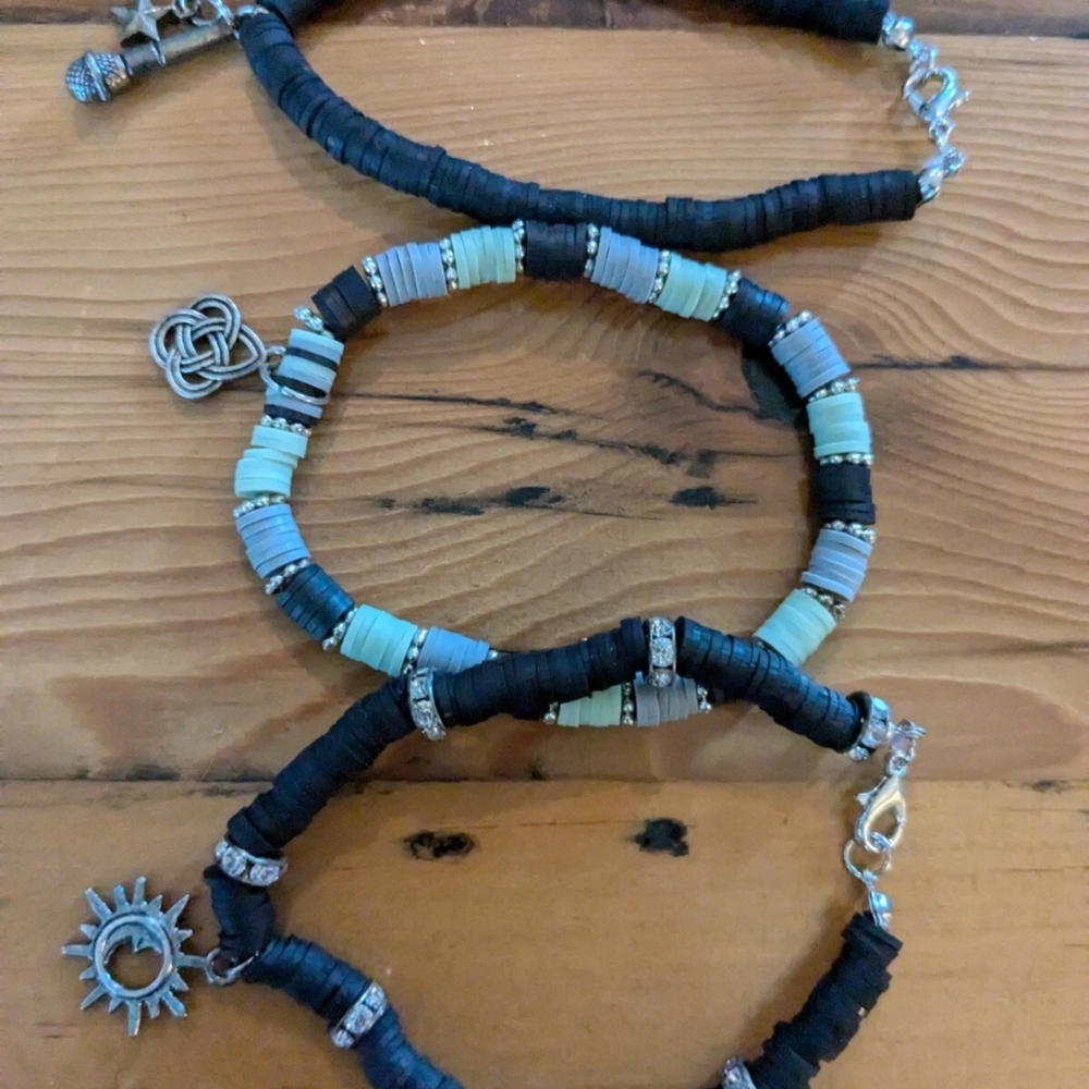 Handmade StylishClay Beaded Bracelet Trio